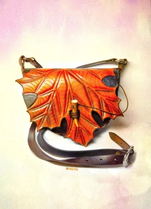 Maple leaf BAG - handmade leather belt or shoulder purse