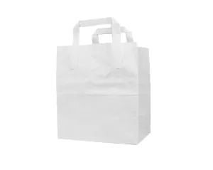 Medium White Flat Handle Paper Bags