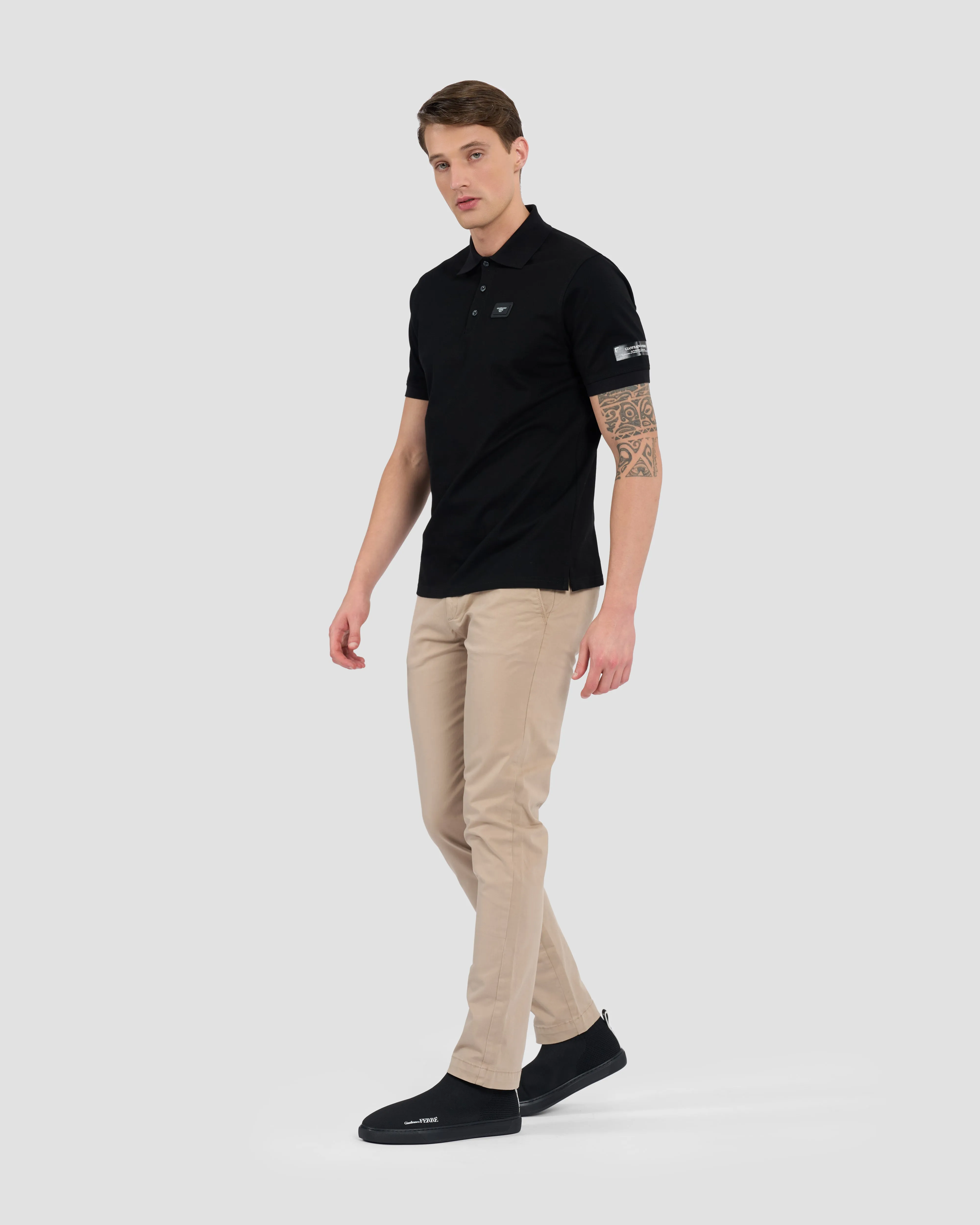 Metal Brand Patched Polo Shirt