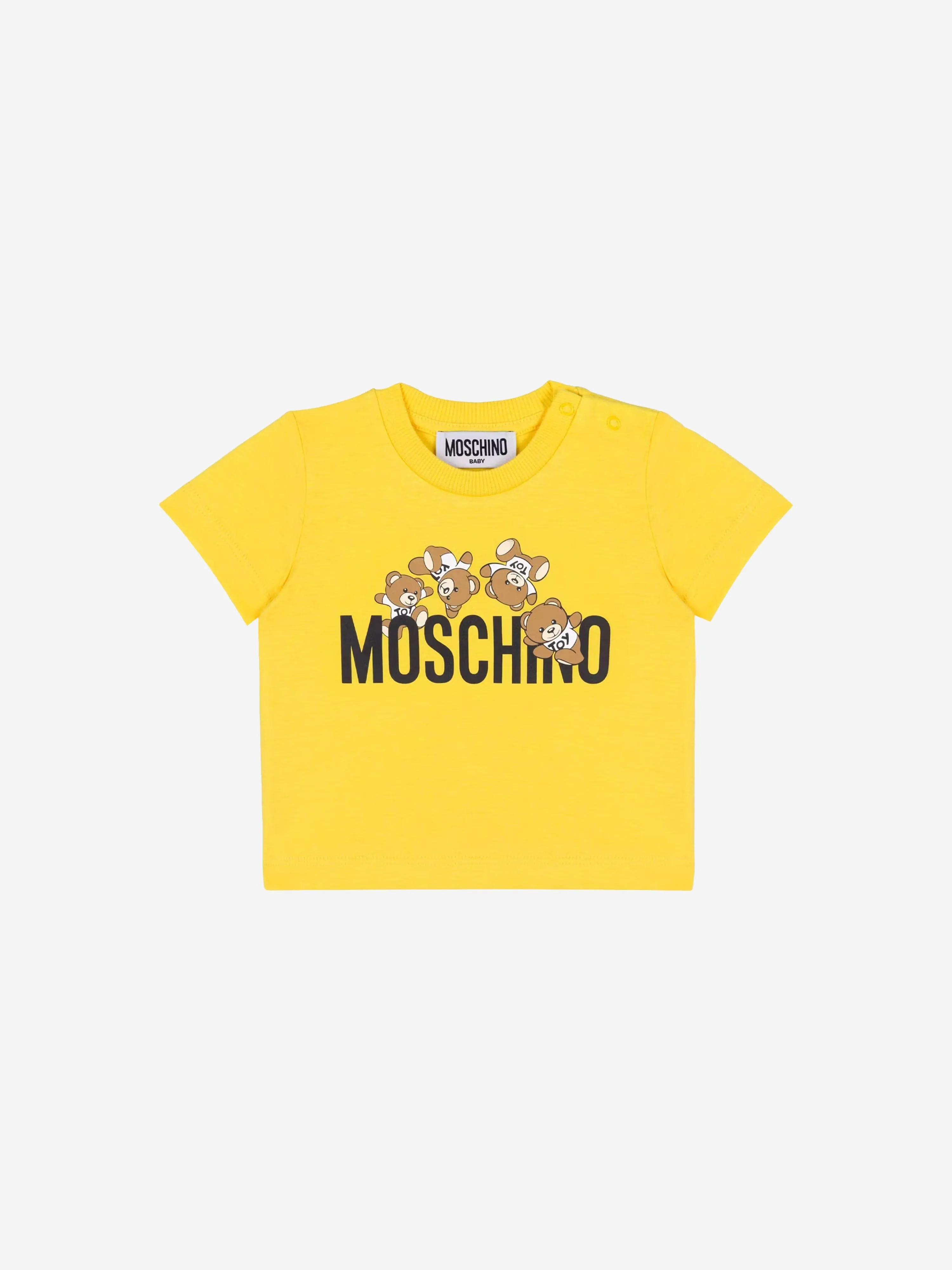 Moschino Baby Teddy Logo T-Shirt in Yellow