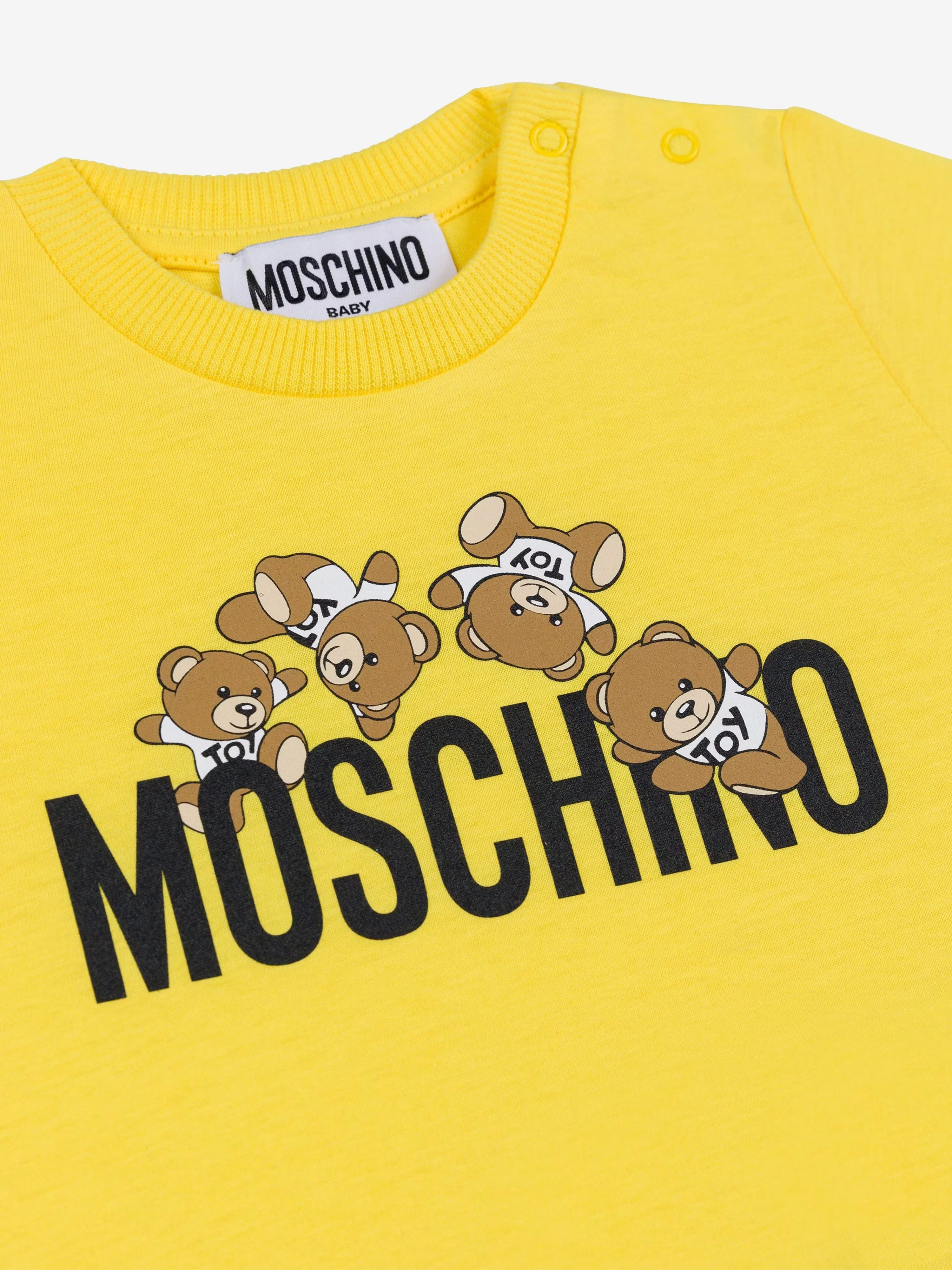 Moschino Baby Teddy Logo T-Shirt in Yellow