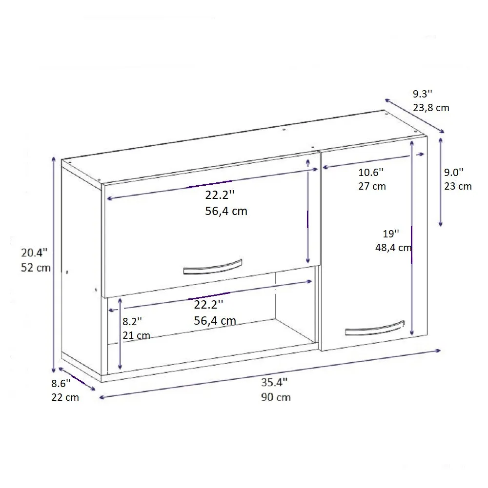 Multi Purpose Wall Mounted Cabinet Shelf Novarro