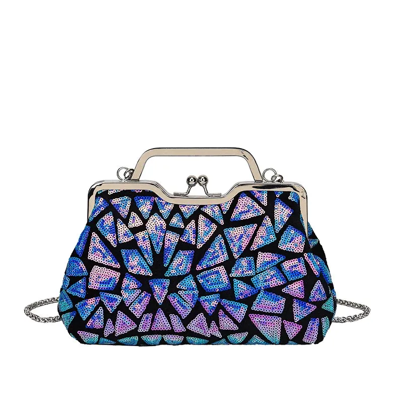 Multicolor Sequin Cross Body Evening Bag