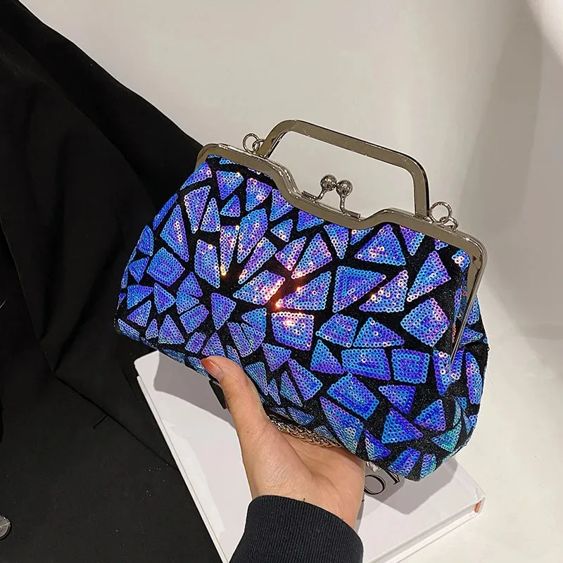 Multicolor Sequin Cross Body Evening Bag