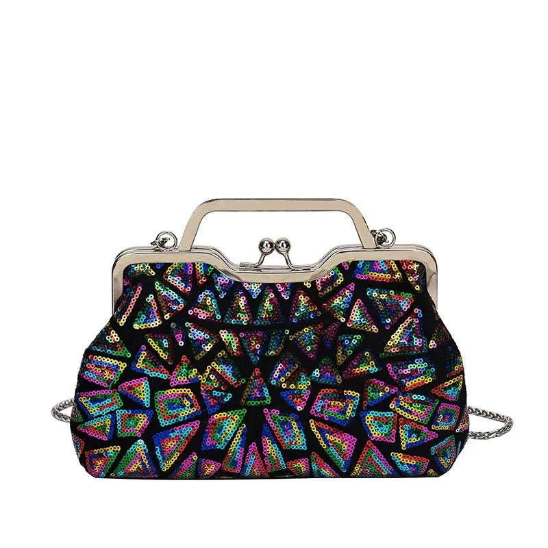 Multicolor Sequin Cross Body Evening Bag