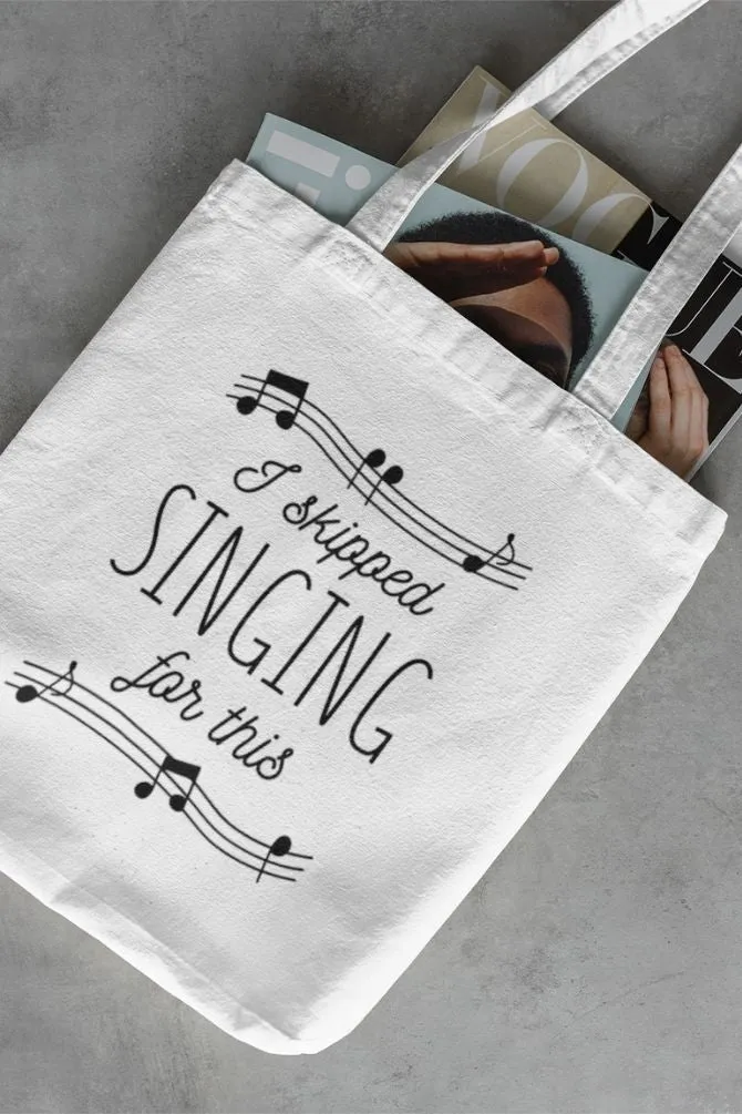 Musical Singing Notes Zipper Tote Bag