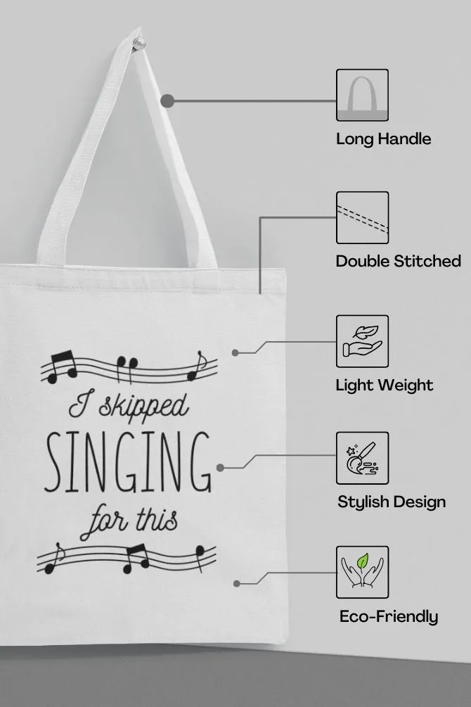 Musical Singing Notes Zipper Tote Bag