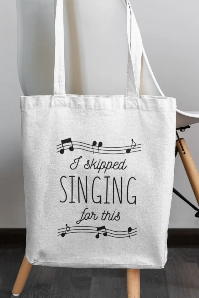 Musical Singing Notes Zipper Tote Bag