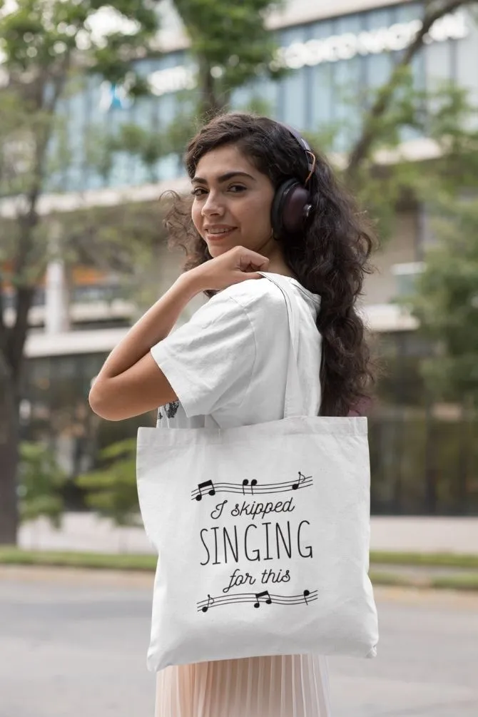 Musical Singing Notes Zipper Tote Bag