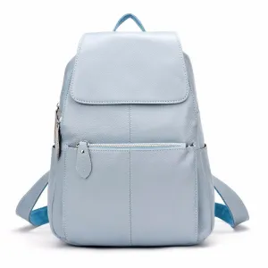 Natural Soft Genuine Leather Women's Fashion Backpack School Bags - 15 Colour