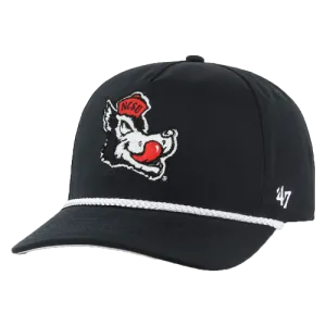 NC State Wolfpack '47 Brand Hitch Black Slobbering Wolf Rope Adjustable Hat