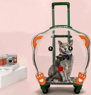 New cat bag dog pet transparent trolley case