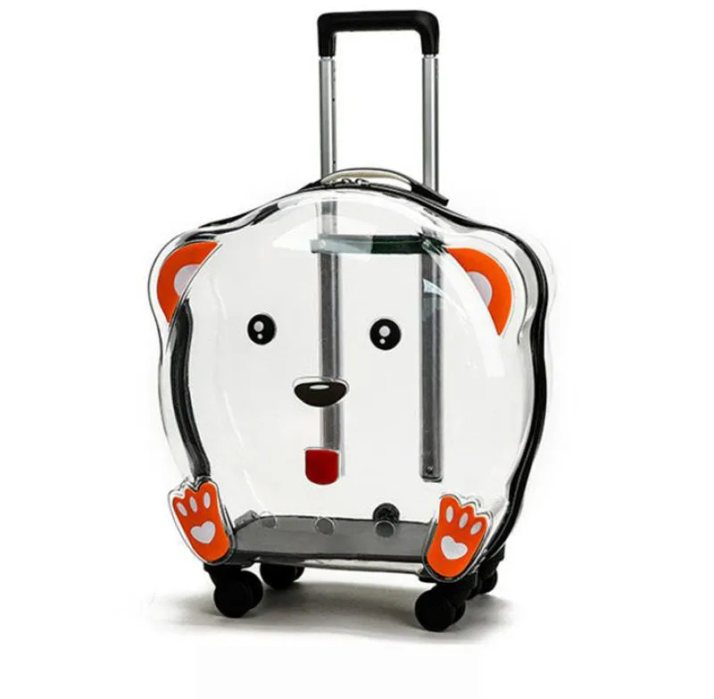 New cat bag dog pet transparent trolley case