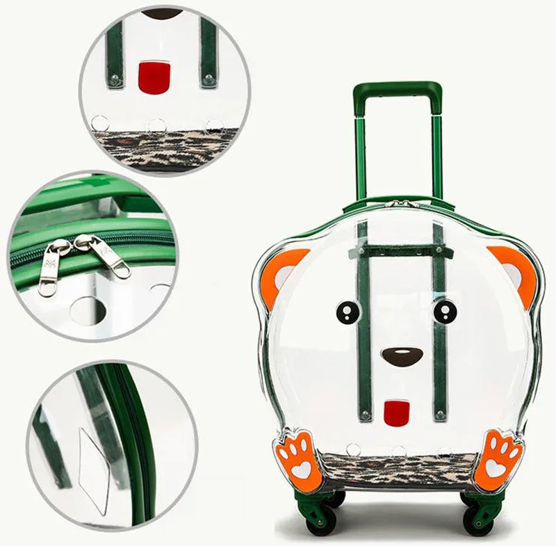 New cat bag dog pet transparent trolley case