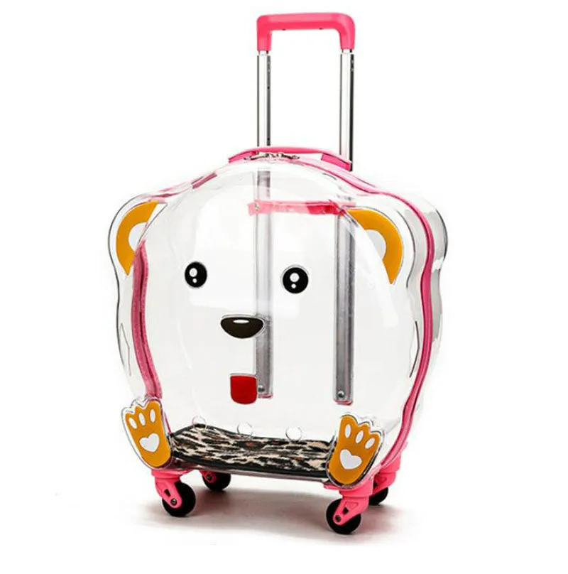 New cat bag dog pet transparent trolley case