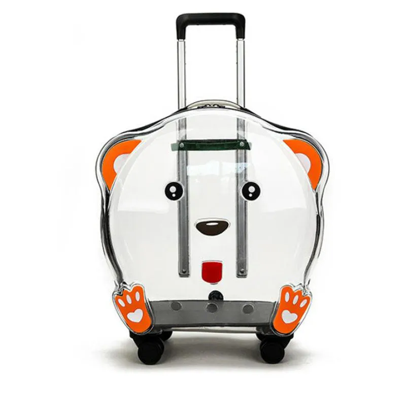 New cat bag dog pet transparent trolley case