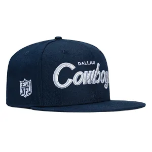 New Era 9Fifty Dallas Cowboys Script Snapback Hat - Navy