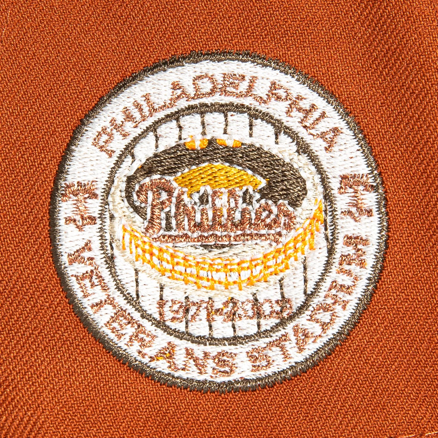 New Era 9Forty A-Frame Campfire Pack Philadelphia Phillies Veterans Stadium Patch Snapback Hat - Burnt Orange, Brown