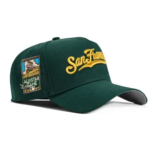 New Era 9Forty A-Frame San Francisco Giants 2007 All Star Game Patch Script Snapback Hat - Green, Metallic Gold