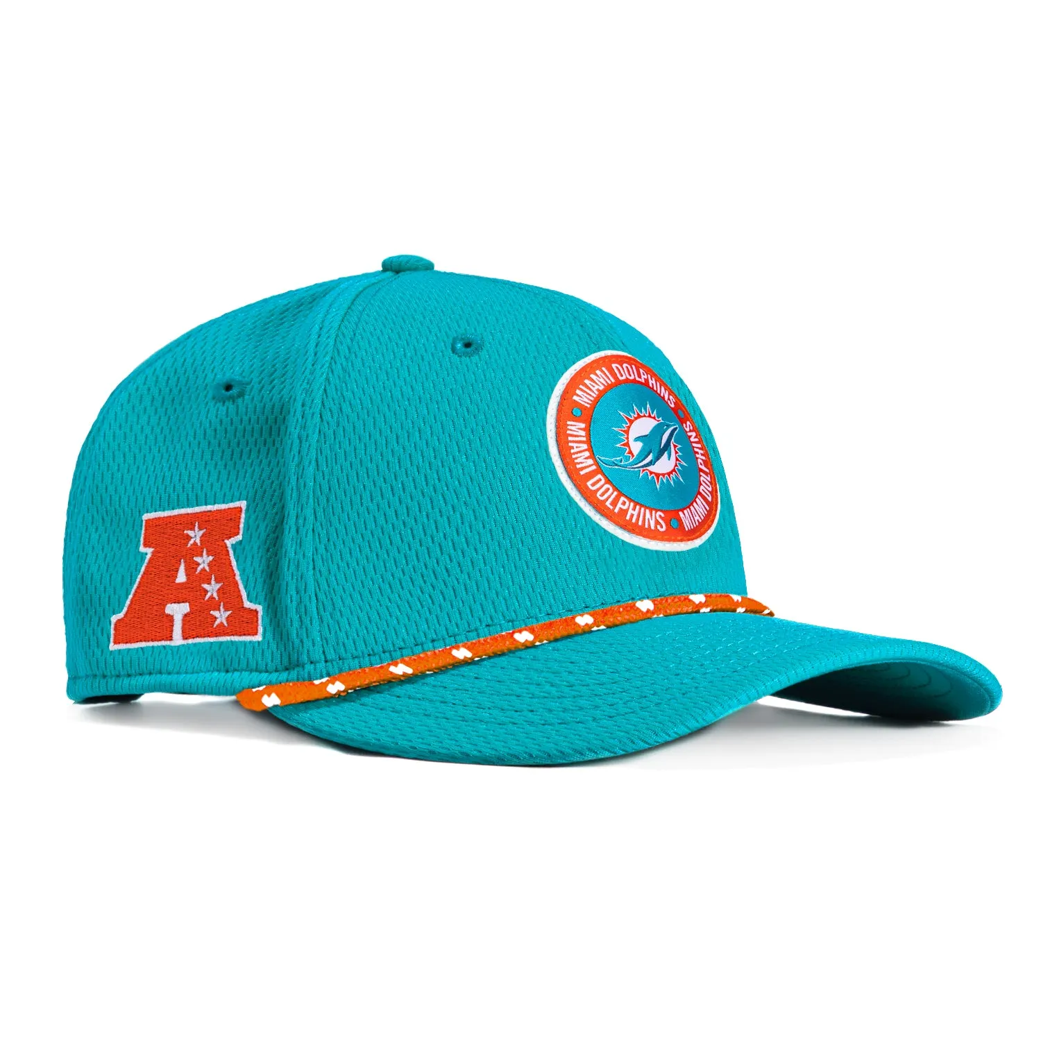 New Era 9Seventy 2024 Sideline Miami Dolphins American League Patch Stretch-Snap Hat - Teal