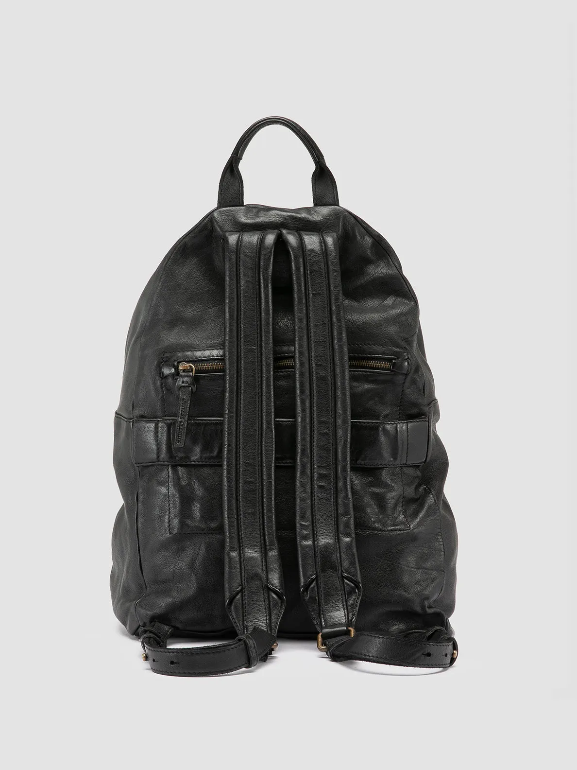 OC PACK 004 - Black Leather Backpack