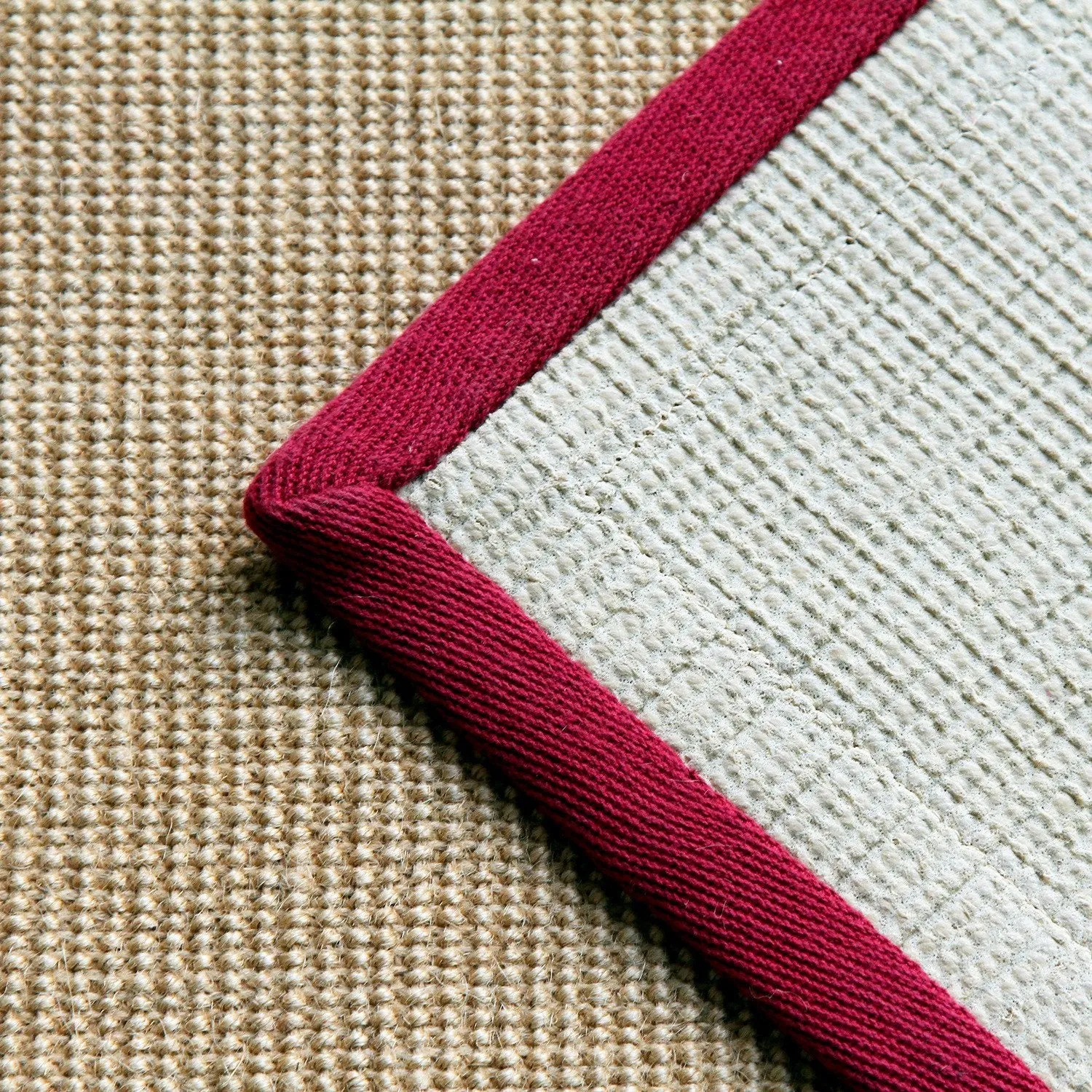 OnlyMat Anti-Skid Eco-Friendly Jute Yoga Mat With Maroon Cotton Border