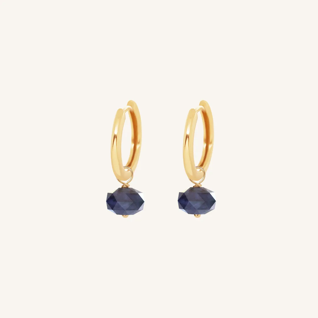 Opulent Sodalite Plain Hoops - Stone of Intuition