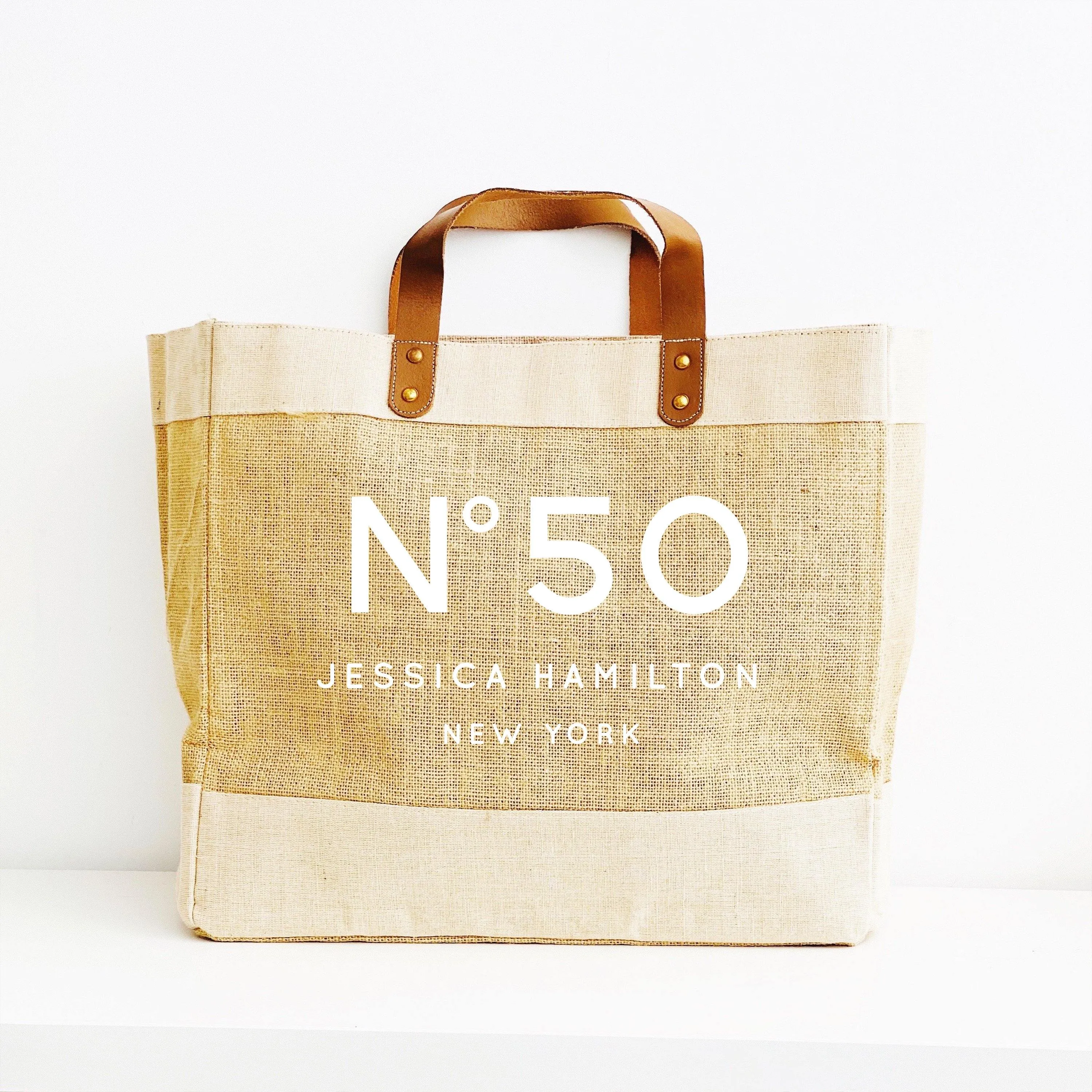 Personalised Jute Tote Bag - No 50