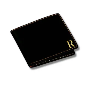 Personalised Monogrammed Mens Wallet Black for Birthday Gift