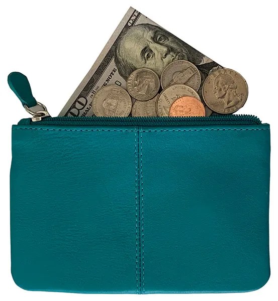 Personalized RFID Genuine Leather Coin Holder