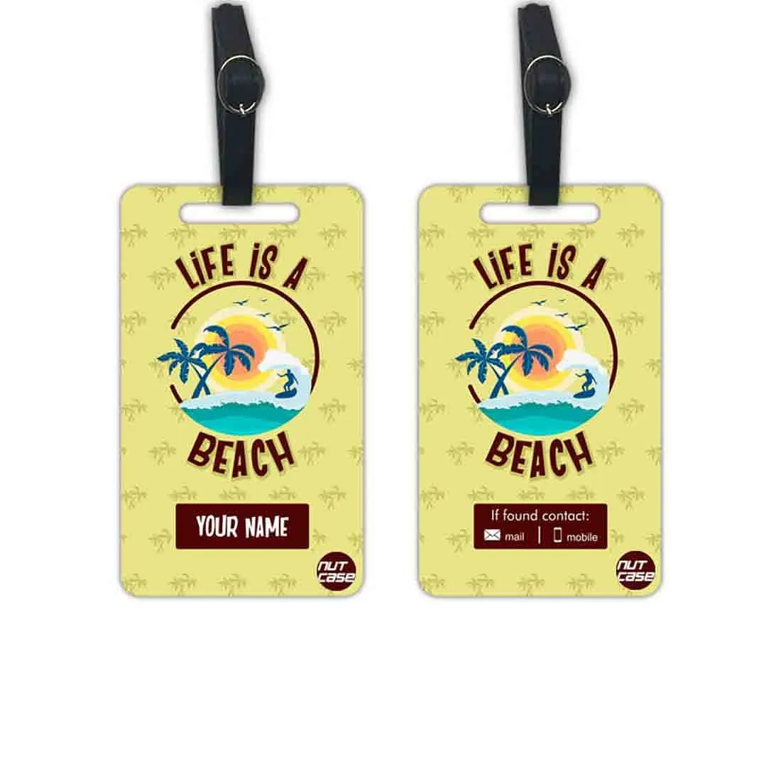 Personalized Suitcase Tags Add Your Name Set of 2 - Beach