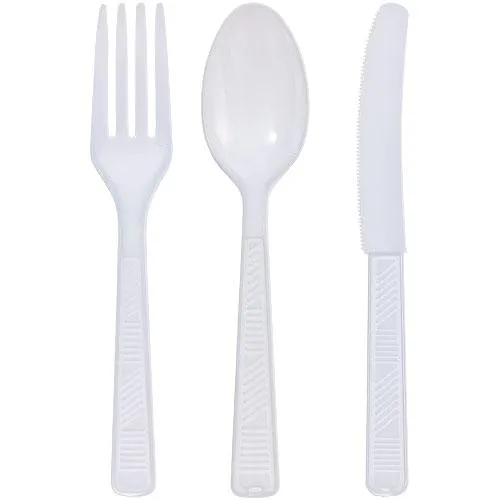 Plastic 48pc Clear Combo Cutlery