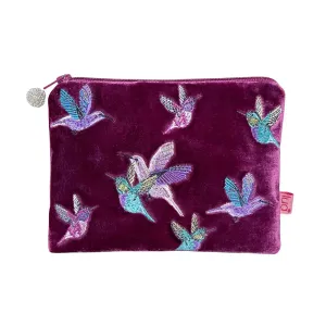 PU240 Plum Hummingbird Purse By Lua