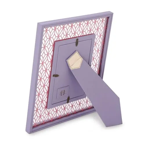 PURE HOME   LIVING Purple and Pink Lazer Cut Faux Leather Photo Frame