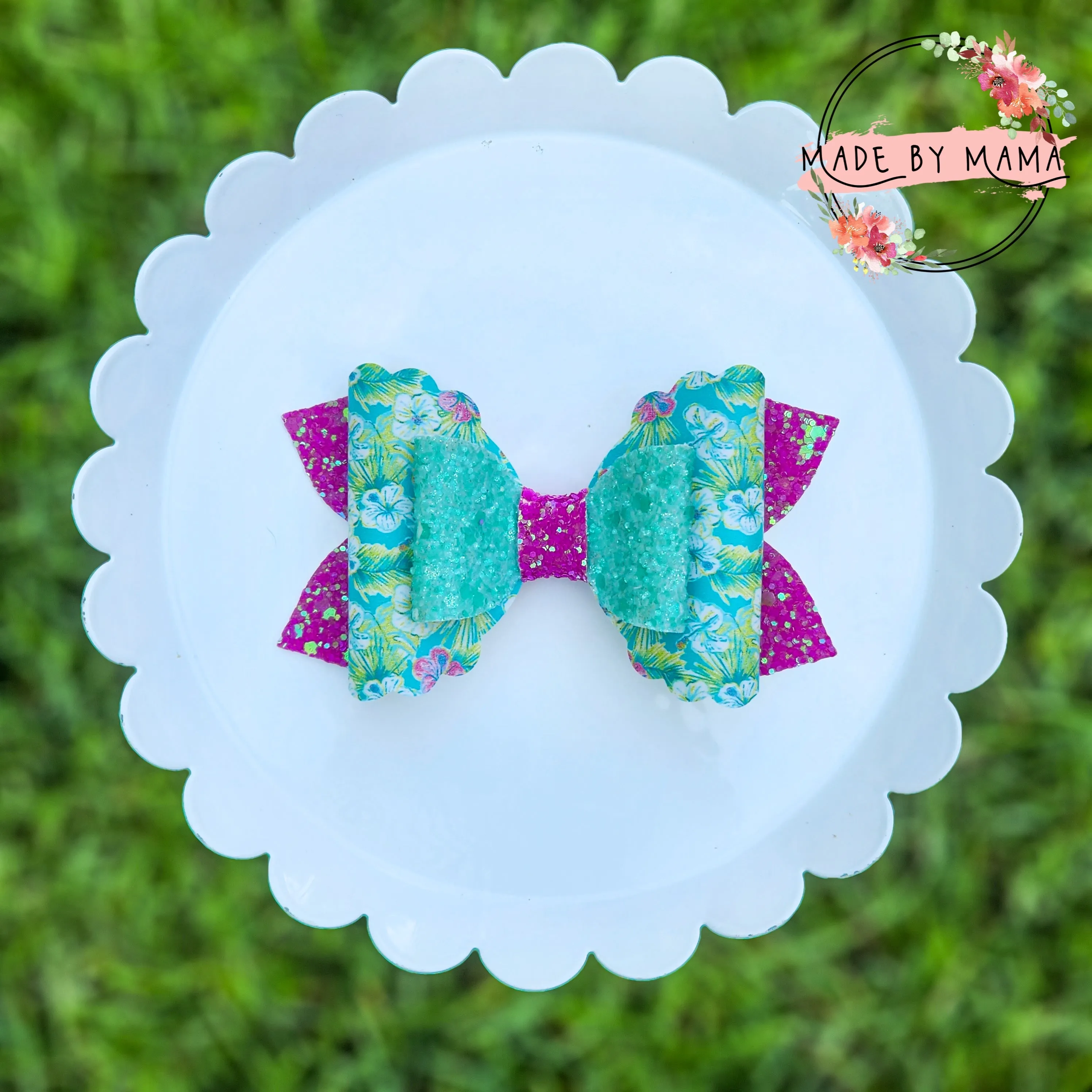 Purple & Teal Summer Bow