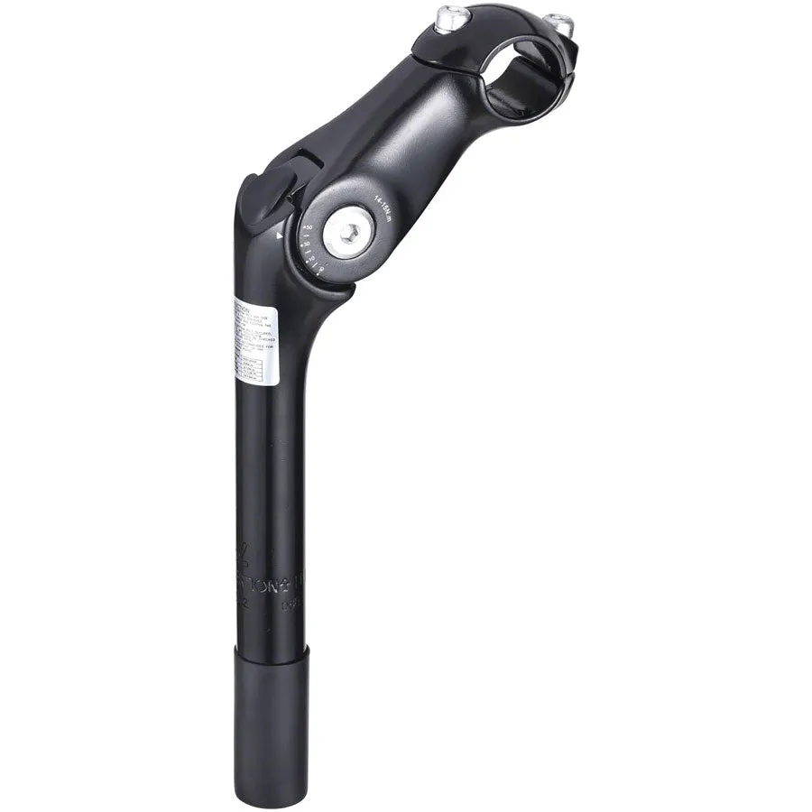 Quick Comfort Adjustable Bike Stem - 110mm, 25.4 Clamp, Adjustable 80-150deg, 22.2-24tpi Quill