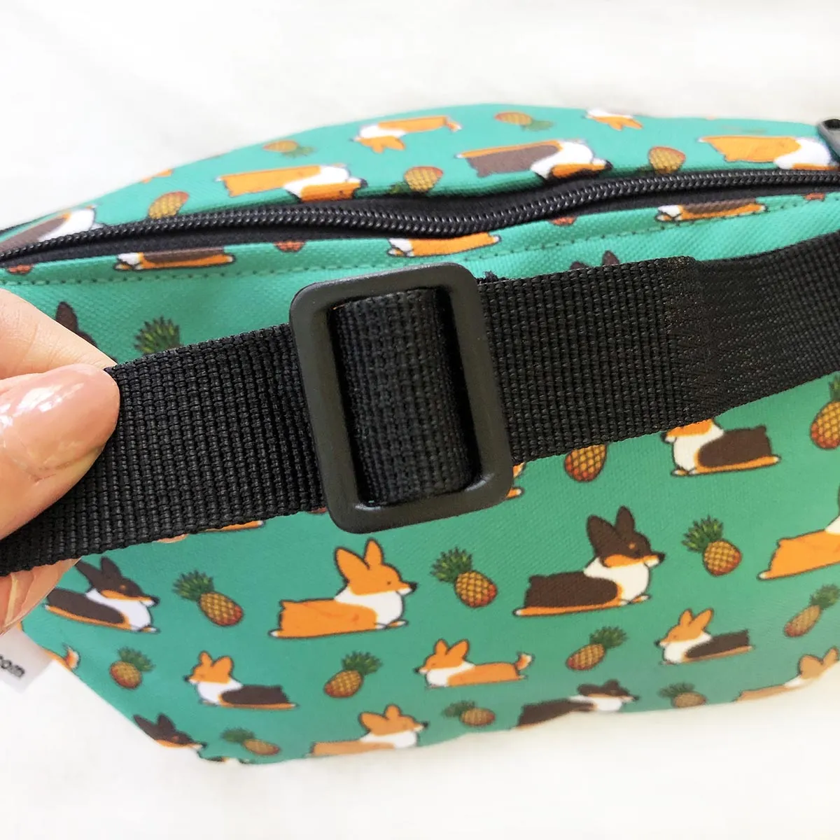 "Pineapple Corgis" Green Fanny Pack