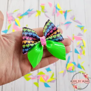 Rainbow Hearts Bow