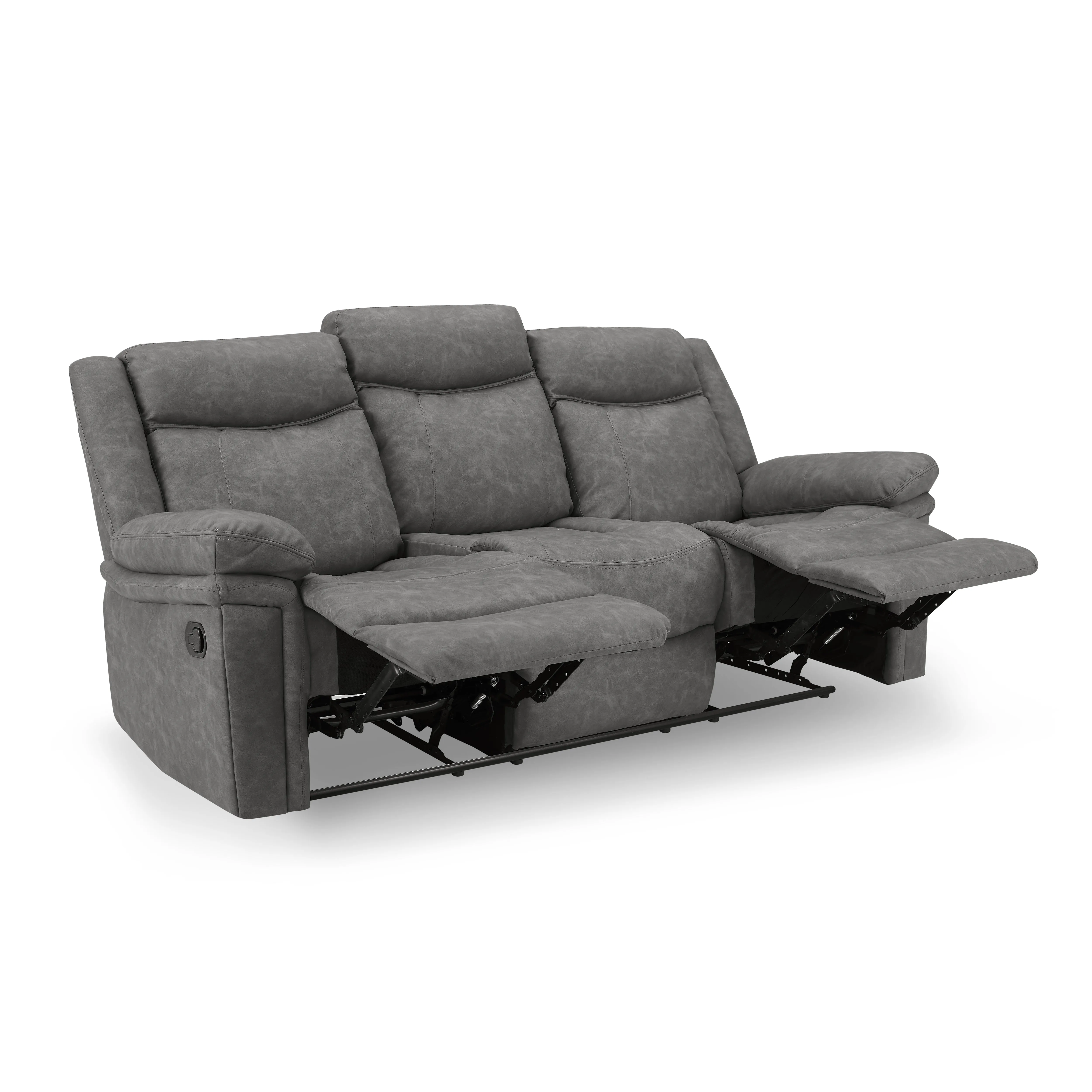 Rowan 2 3 Seater Recliner Sofa Set, Grey Faux Leather