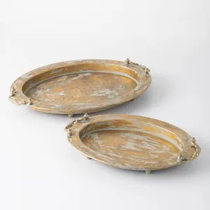 RUSTIC GOLD METAL TRAY