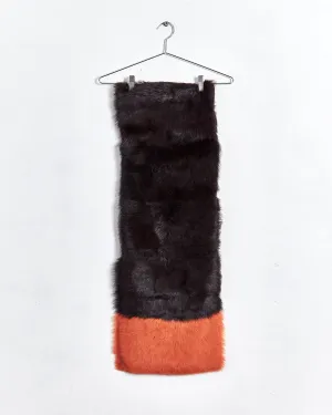 Scanlan Theodore 'toscana' shearling scarf, brown & orange