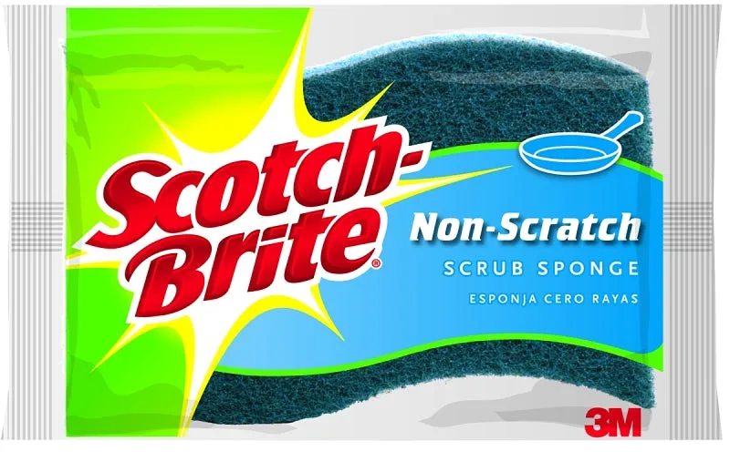 Scotch-Brite 521 Scrub Sponge, 4.4 in L, 2.6 in W, Blue :EA: QUANTITY: 1