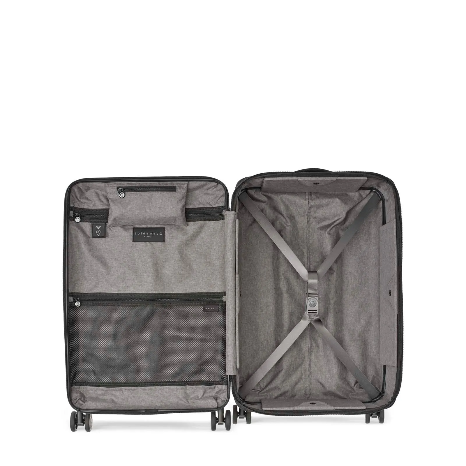 Senz° Foldaway Medium Check In Trolley | Pure Black