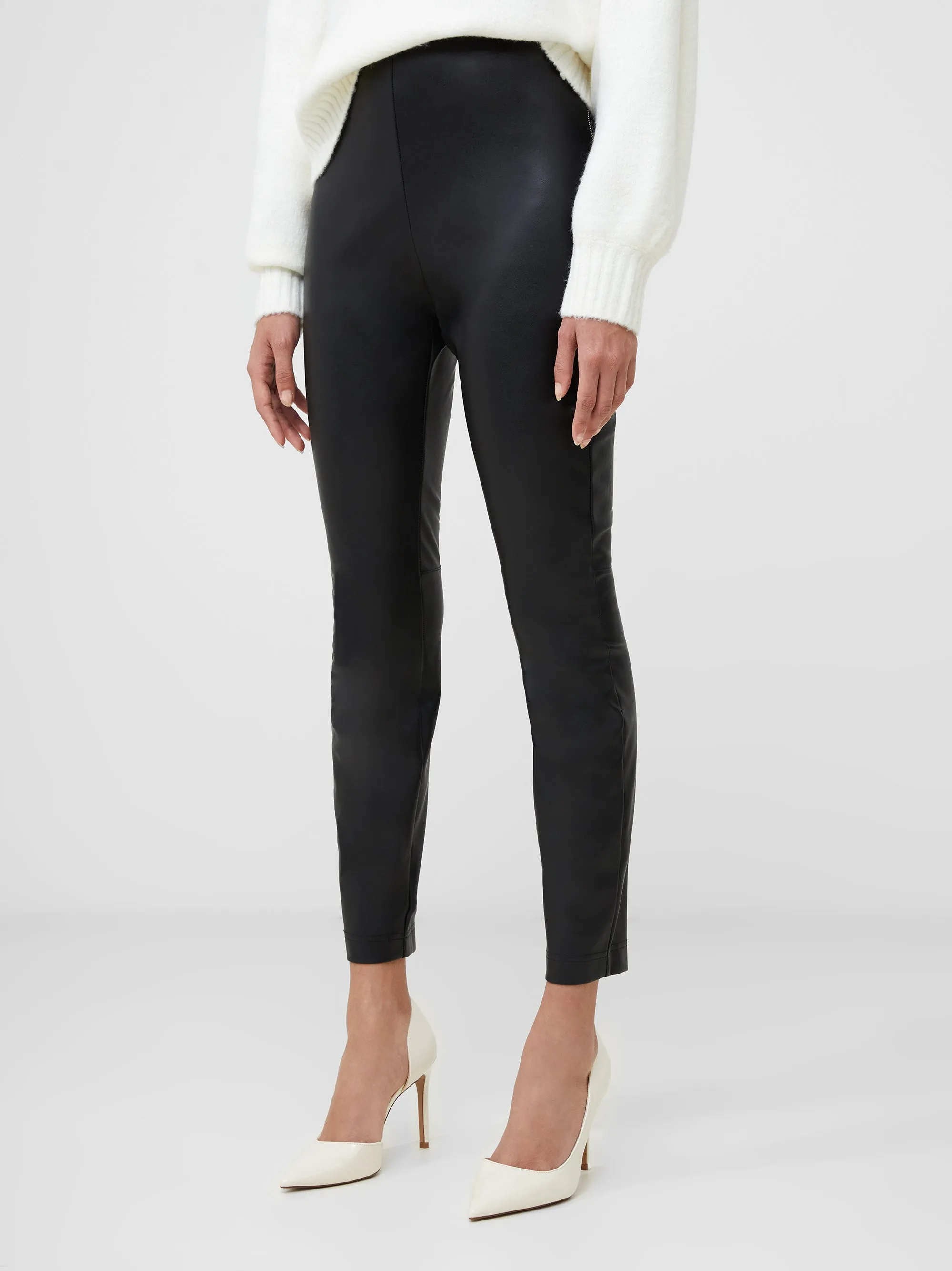 Side Zip Faux Leather Leggings