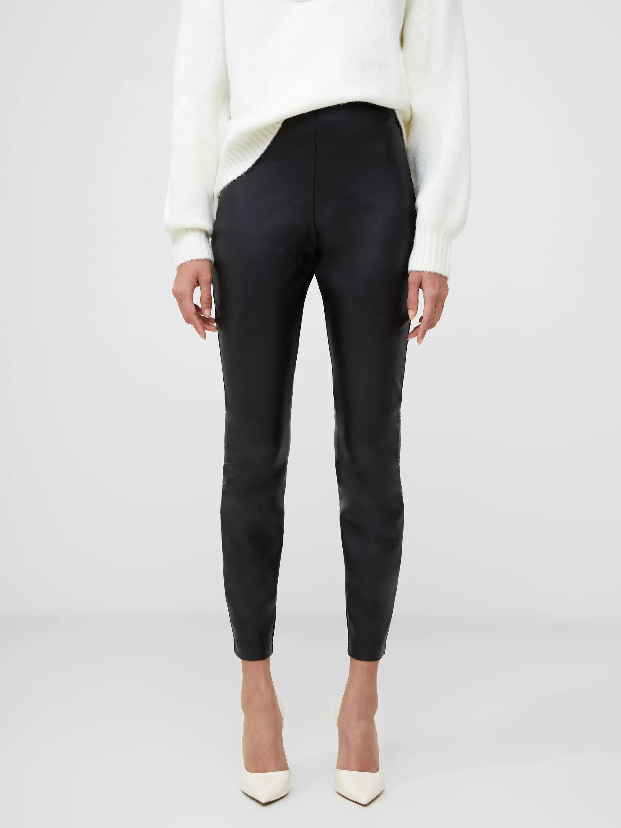 Side Zip Faux Leather Leggings