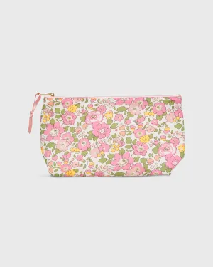 Soft Small Cosmetic Bag in Pink Multi Betsy Liberty Fabric