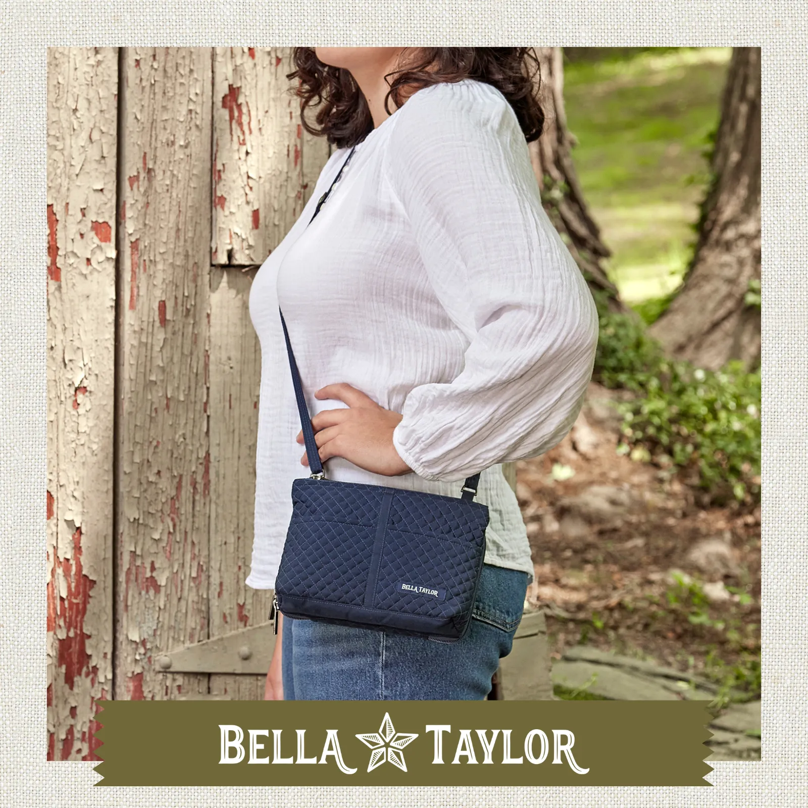 Solid Navy Essentials Wallet Crossbody