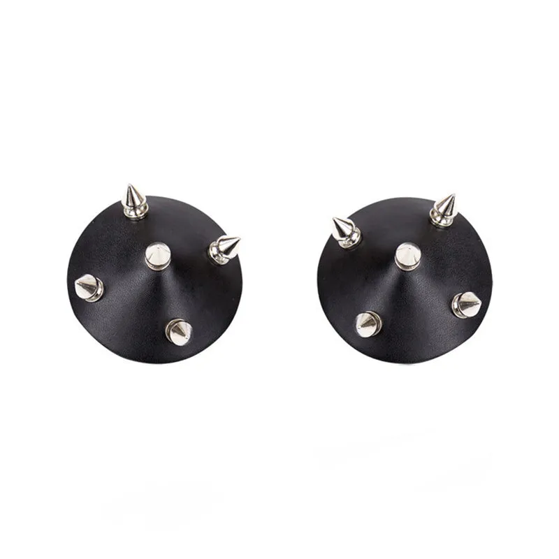 Spiked Faux Leather Nipple Covers