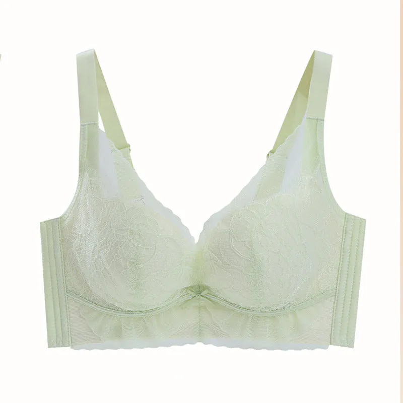 Spring and summer new style underwear for women with small breasts, push-up, medium-thick, wire-free bra, adjustable upper-sliding cup bra