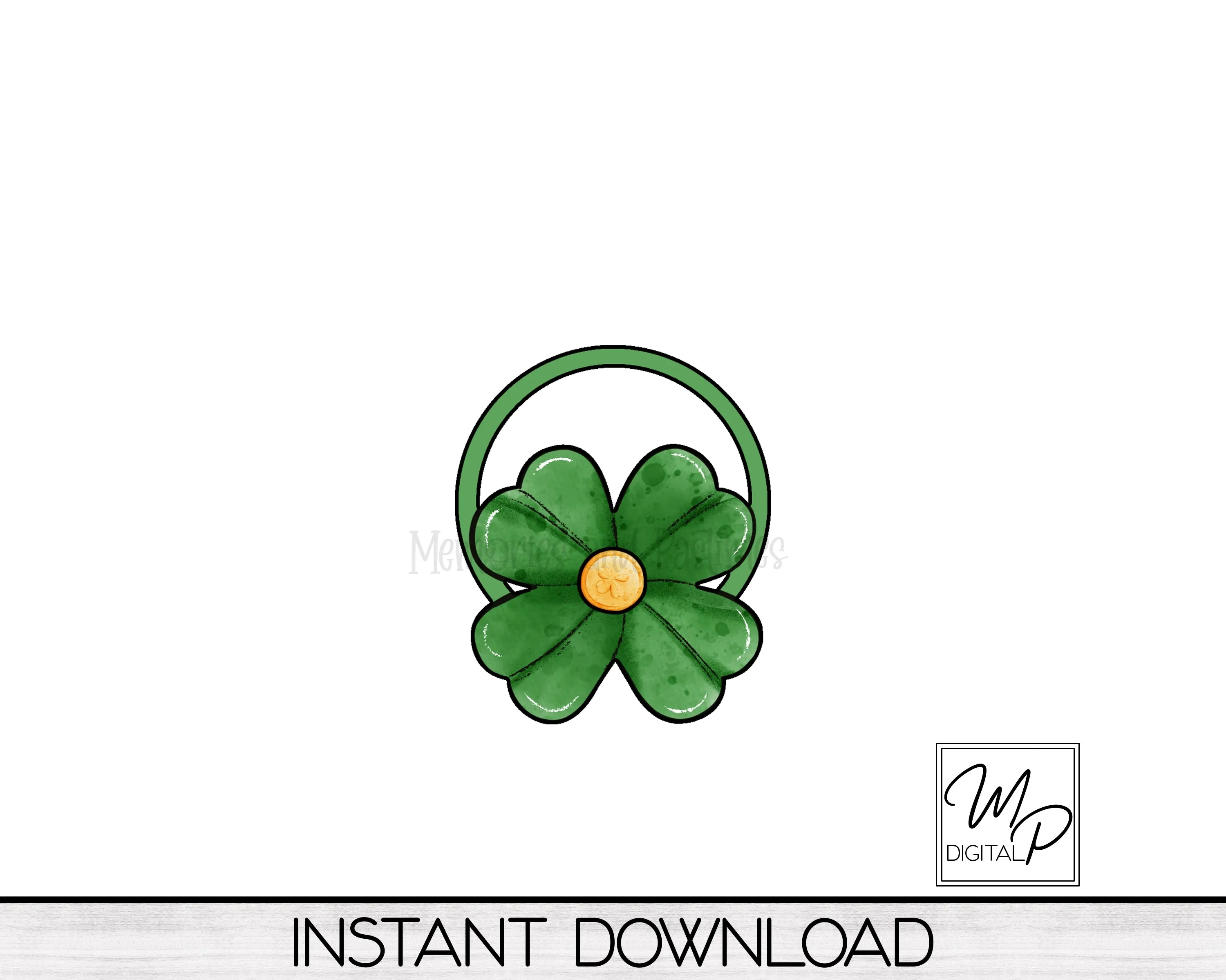 St. Patrick's Day Shamrock Clover PNG Design for Sublimation of Earrings with Leather, Digital Download